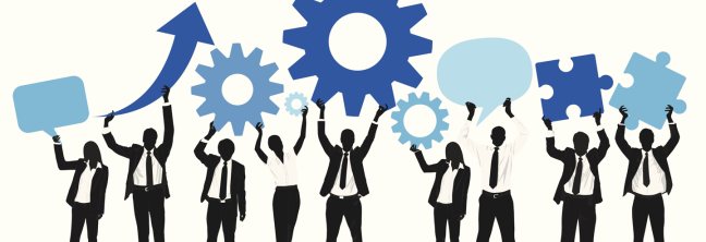 people-holding-gears-puzzel-peices-arrows